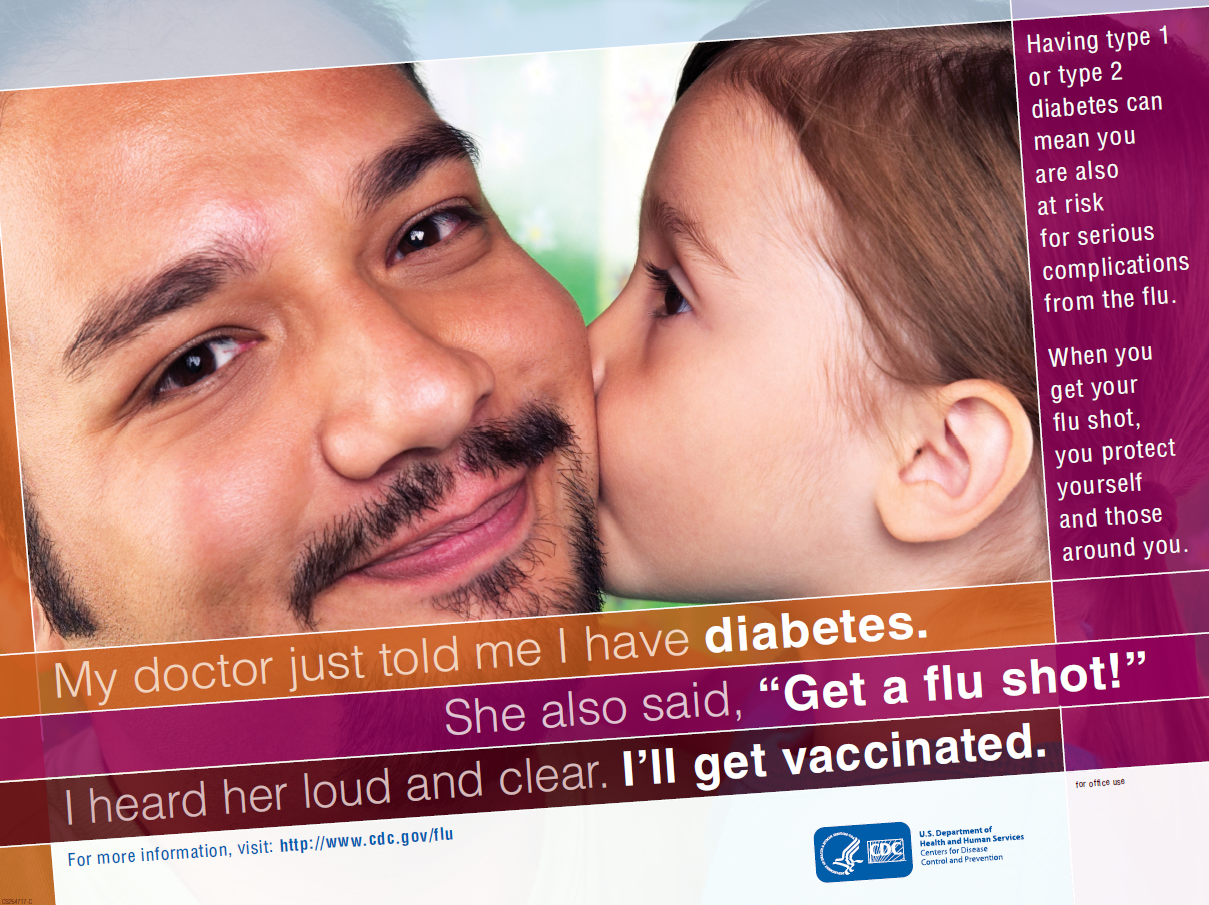 DIABETES: I Have Diabetes and I'll Get Vaccinated (English only)-Latino Man With Daughter